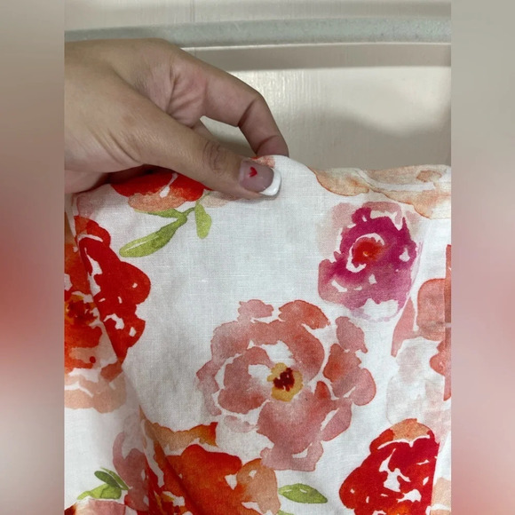Charlie Holiday NWOT Bradley Floral Rose Linen Blend Puff Sleeve Mini Dress Sz 6 - Picture 7 of 13